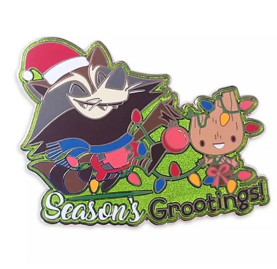 Figures And Collectibles * | Disney Holiday Pin Rocket And Groot Guardians Of The Galaxy Excellent Quality