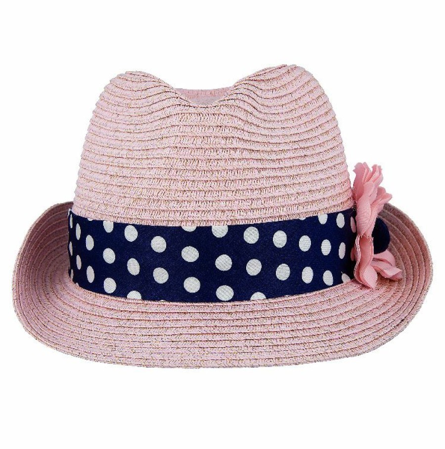 Apparel * | Disney Straw Fedora Minnie Mouse With Flower Youth Fashionable