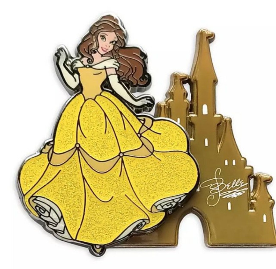 Figures And Collectibles * | Disney Beauty And The Beast Pin Belle With Castle Bargain Sale