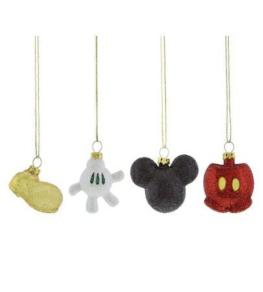 Christmas Ornaments * | Disney Christmas Ornament Set Mickey Mouse Body Parts Set Of 4 Popular