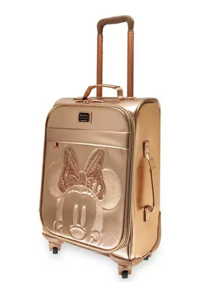 Apparel * | Disney Loungefly Rolling Luggage Minnie Mouse Briar Rose Gold Sale