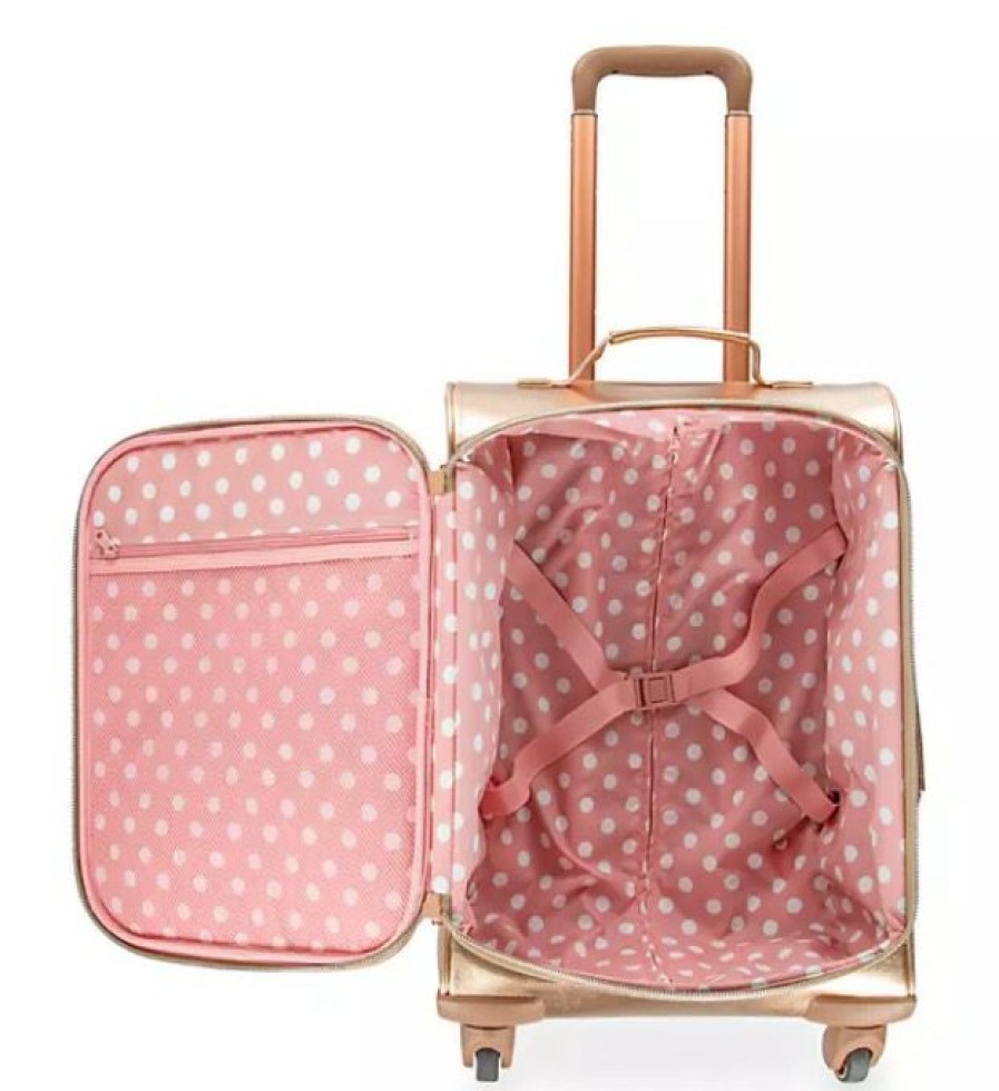 Apparel * | Disney Loungefly Rolling Luggage Minnie Mouse Briar Rose Gold Sale