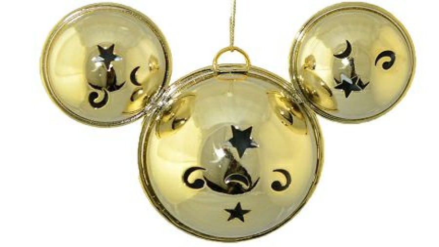 Christmas Ornaments * | Disney Mickey Ears Icon Ornament Mickey Mouse Metal Bell Discount