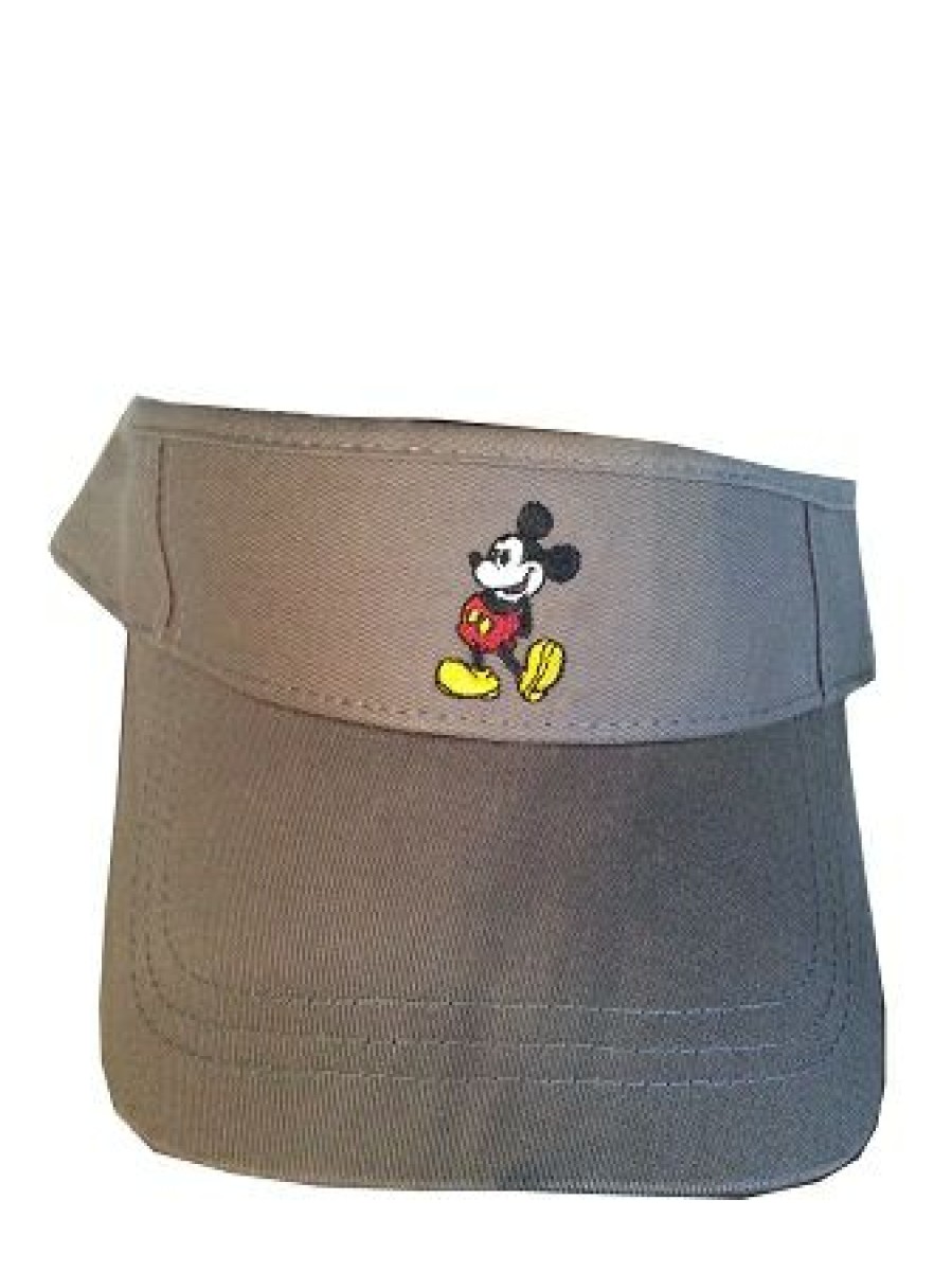 Apparel * | Disney Sun Visor Hat Mickey Mouse Standing Gray Sale