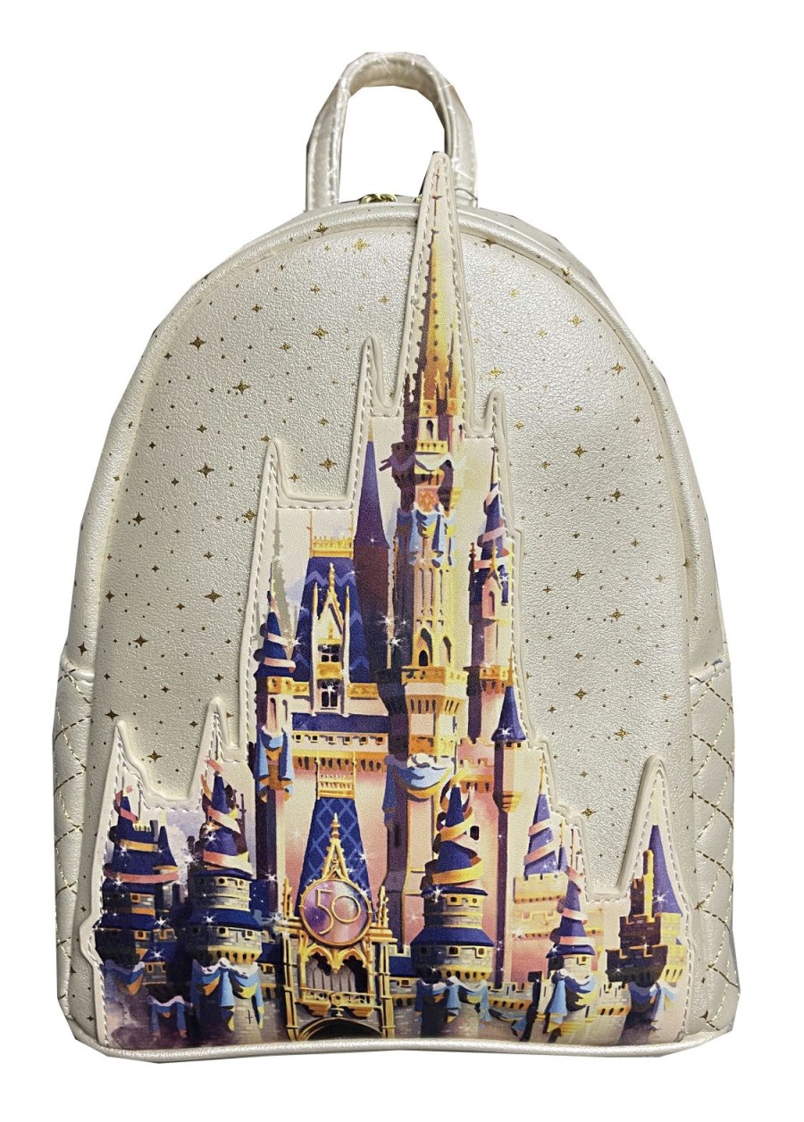 Apparel * | Disney Loungefly Backpack 50Th Anniversary Cinderella Castle Cheap