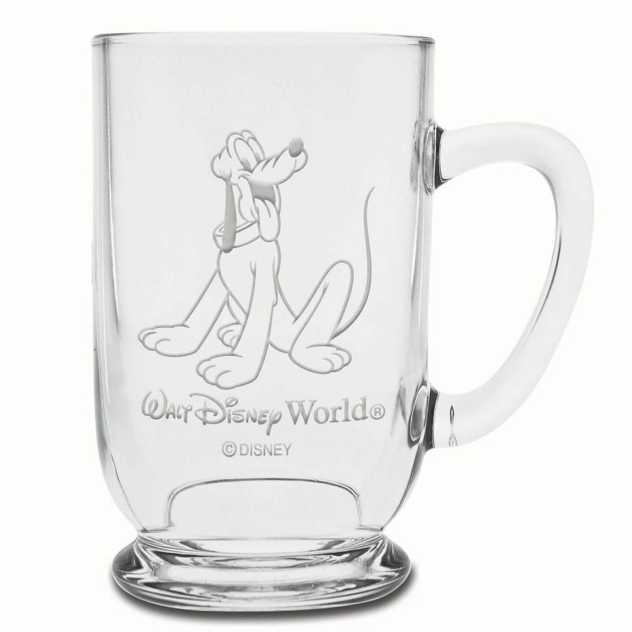 Mugs * | Disney Arribas Glass Mug Pluto Personalizable 16Oz New