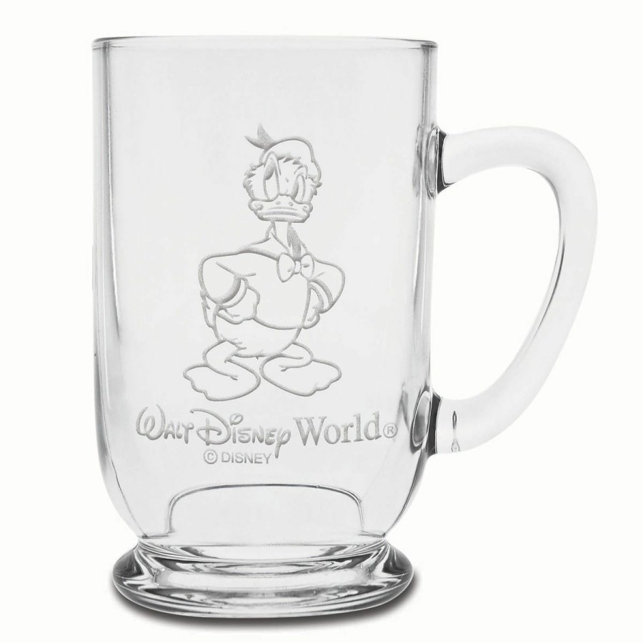 Mugs * | Disney Arribas Glass Mug Donald Duck Personalizable 16Oz New