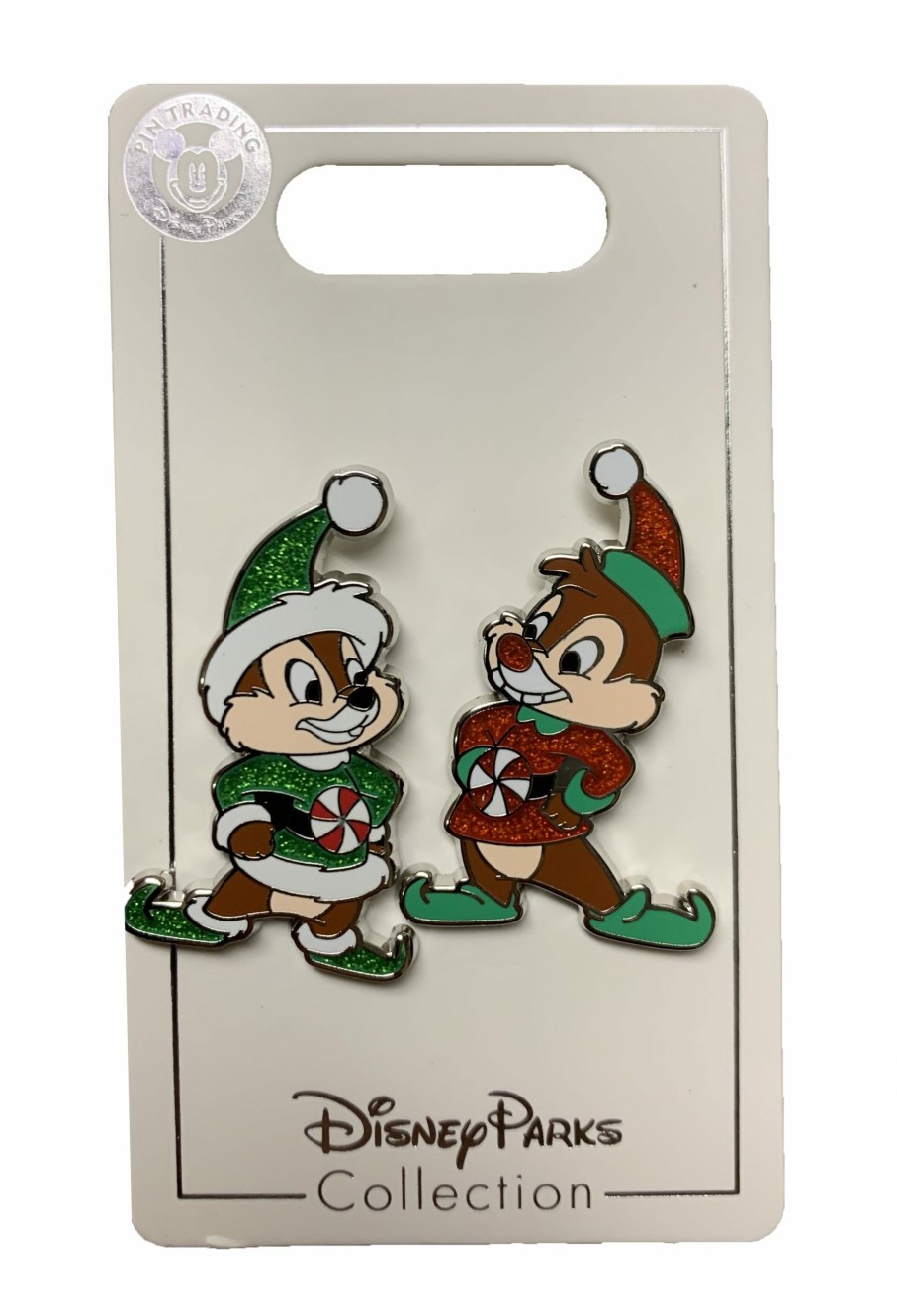 Figures And Collectibles * | Disney Holiday Pin Set Santa Chip N Dale Set Of 2 Best Quality