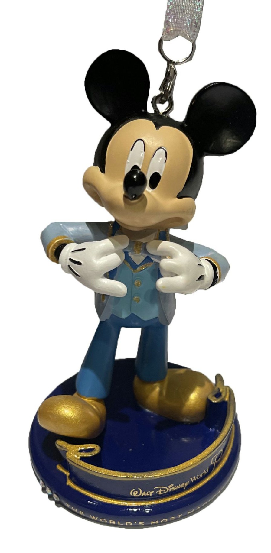 Christmas Ornaments * | Disney Figurine Ornament 50Th Anniversary Mickey Mouse Top Sell