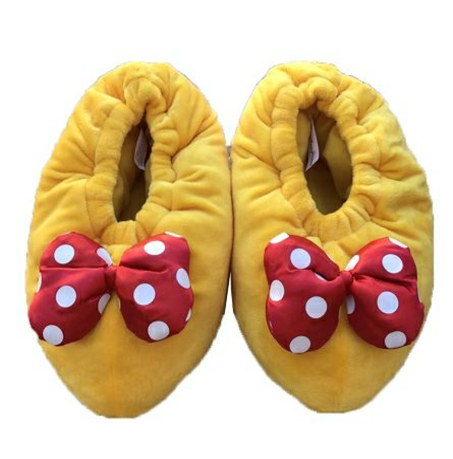 Apparel * | Disney Slippers For Women Plush Minnie Mouse Shoes Yellow Discount