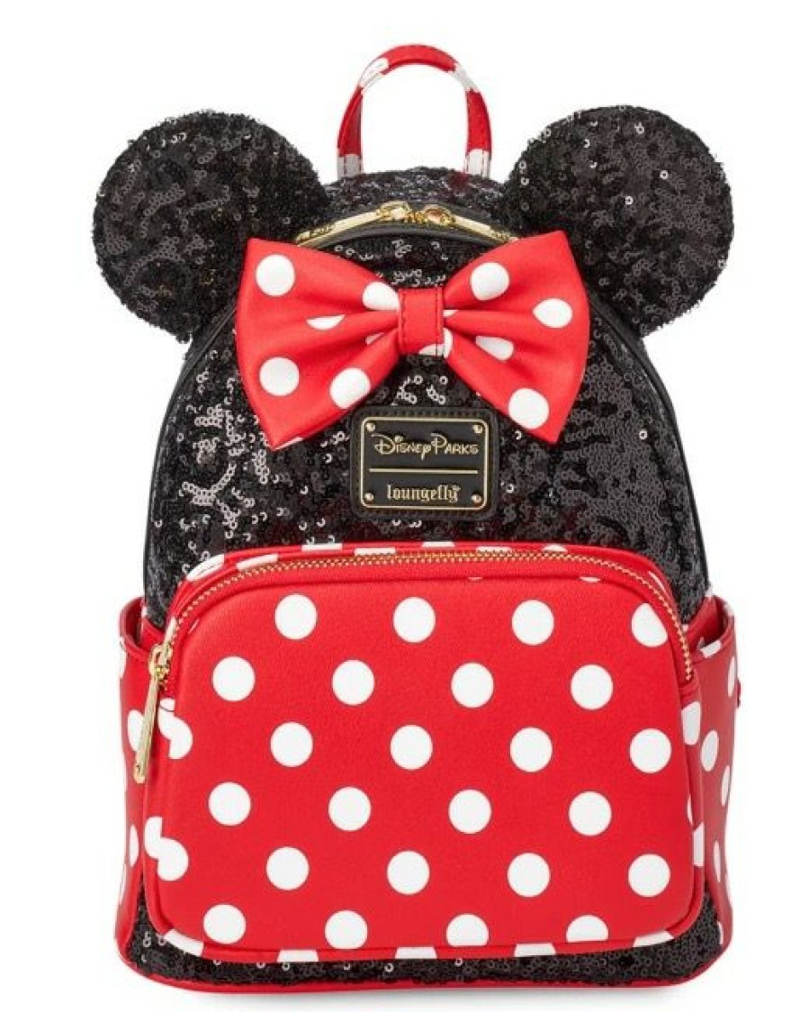 Apparel * | Disney Loungefly Backpack Minnie Mouse Sequin And Polka Dot Top Sellers