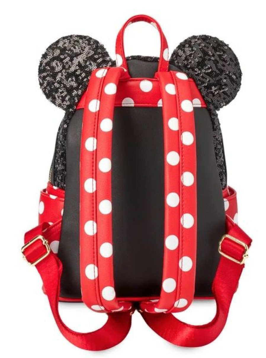 Apparel * | Disney Loungefly Backpack Minnie Mouse Sequin And Polka Dot Top Sellers