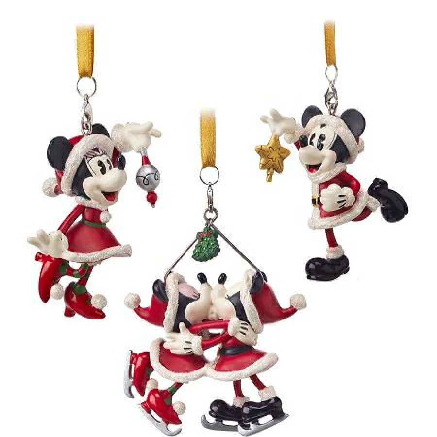 Christmas Ornaments * | Disney Holiday Ornament Set Turn Of The Century Mickey And Minnie Top Sell